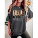 ANOENT Pattern Printed Round Neck Loose Short Sleeve