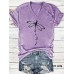 Short sleeved dragonfly print