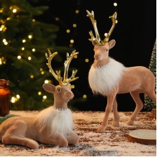 Christmas Reindeer Decoration, Christmas Ornament, Cartoon Holiday Decorative Figurine