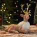 Christmas Reindeer Decoration, Christmas Ornament, Cartoon Holiday Decorative Figurine