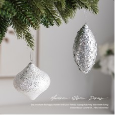 Christmas Ornament Tree Tinsel Holiday Decoration, Bell and Star Hanging Decor for Window Display and Festival Scene Arrangement