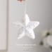 Christmas Ornament Tree Tinsel Holiday Decoration, Bell and Star Hanging Decor for Window Display and Festival Scene Arrangement
