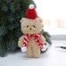 Fuzzy Bear Plush Toy with Red Hat One-Piece Bear Doll Keychain Bag Christmas Tree Ornament