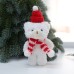 Fuzzy Bear Plush Toy with Red Hat One-Piece Bear Doll Keychain Bag Christmas Tree Ornament