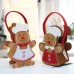Christmas Gingerbread Man Holiday Decoration Desk Felt Gift Tote Bag
