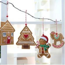 Creative Felt Pony Christmas Tree Ornament Fabric Gingerbread Man DIY Hanging Decor for Christmas Tree