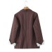Brown striped loose two button cuffed jacket suit