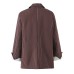 Brown striped loose two button cuffed jacket suit
