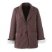 Brown striped loose two button cuffed jacket suit