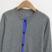 Round neck long sleeved slim fit base shirt top color blocked knit sweater