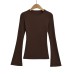 Round neck slim fit trumpet long sleeved base top T-shirt