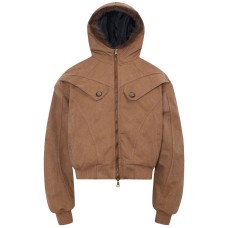Street Style Men's Loose Thick Winter Hooded Cotton Jacket with Metal Buckle Design