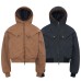 Street Style Men's Loose Thick Winter Hooded Cotton Jacket with Metal Buckle Design
