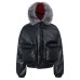 Street Style Deconstructed Vintage PU Leather Design Men's Loose Mountain Hawk Open Front Cotton Coat