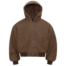 Street Style Reversible Design Men's Loose Thick Winter Hooded Cotton Coat