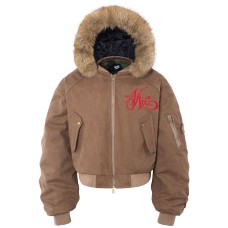 Street Style Embroidered Design Men's Loose Thick Winter Hooded Cotton Coat