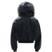 Street Style Deconstructed Vintage PU Leather Design Men's Loose Mountaineer Open Front Cotton Coat