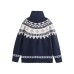 Horn Button Design Loose Casual Unisex Knit Cardigan Coat