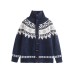 Horn Button Design Loose Casual Unisex Knit Cardigan Coat