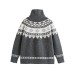 Horn Button Design Loose Casual Unisex Knit Cardigan Coat