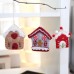 Cute Felt Red Roof Little House Cartoon Christmas Tree Gingerbread Man Gift Personalized Decorative Pendant
