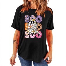 Flower and Grass Ghost New Round Neck Loose Short Sleeve