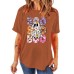 Flower and Grass Ghost New Round Neck Loose Short Sleeve