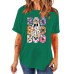 Flower and Grass Ghost New Round Neck Loose Short Sleeve