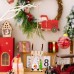 Christmas Decoration Wooden Sleigh Hanging Ornament Creative Wooden Santa Claus and Elf Hanging Decor