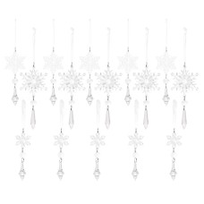 Christmas Snowflake Icicle Ornament Creative Acrylic Transparent Snowflake Pendant Crystal Snowflake 15PC Decorations