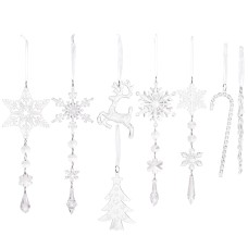 Christmas Tree Ice Column Snow Pendant Transparent Elk Pendant 8PCS Ice Pendant Christmas Tree Ice Column Snow Pendant Transparent Elk Pendant 8PCS Ice Pendant