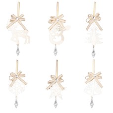 Creative Iron Icicle Ornament for Christmas Tree, Reindeer, Snowman, Snowflake Hanging Decorations