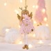 Christmas Decoration Reindeer Antler Angel Pendant with Pink Wings, Girl's Small Ornament for Christmas Tree