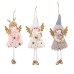 Christmas Decoration Reindeer Antler Angel Pendant with Pink Wings, Girl's Small Ornament for Christmas Tree