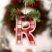 Christmas Decoration Christmas Tree Letter Ornament Red and Black Checkered DIY English Letter Hanging Decor