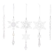 Christmas Decorations Hanging Ornament Acrylic Icicle Pendant Transparent Snowflake 10PCS Ice Drop Hanging Decoration