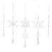 Christmas Decorations Hanging Ornament Acrylic Icicle Pendant Transparent Snowflake 10PCS Ice Drop Hanging Decoration