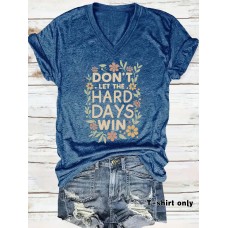 Letter floral print new short sleeved women's clothing