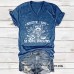 HOUSTON Printed New V-neck Loose Short Sleeve