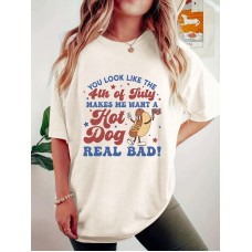 Round neck short sleeved T-shirt print