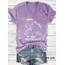 V-neck short sleeved T-shirt printed with sheep