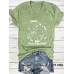 V-neck short sleeved T-shirt printed with sheep