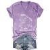 V-neck short sleeved T-shirt printed with sheep