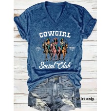 T-shirt with denim pattern for women