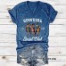 T-shirt with denim pattern for women