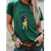 Umbrella girl's new round neck loose short sleeved shirt