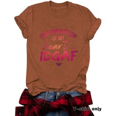 Letter printed round neck pullover short sleeved shirt Letter printed round neck pullover short sleeved shirt