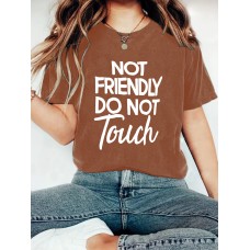 Letter printed loose short sleeved shirt Letter printed loose short sleeved shirt