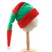 Long Red and Green Striped Plush Christmas Hat, Festive Decoration Elf Hat, Curved Clown Hat for Party