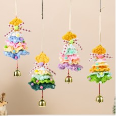 Christmas Scene Decoration Door Hanging Wall Hanging Handmade Knitted Yarn Christmas Tree Snowflake Christmas Tree Ornament